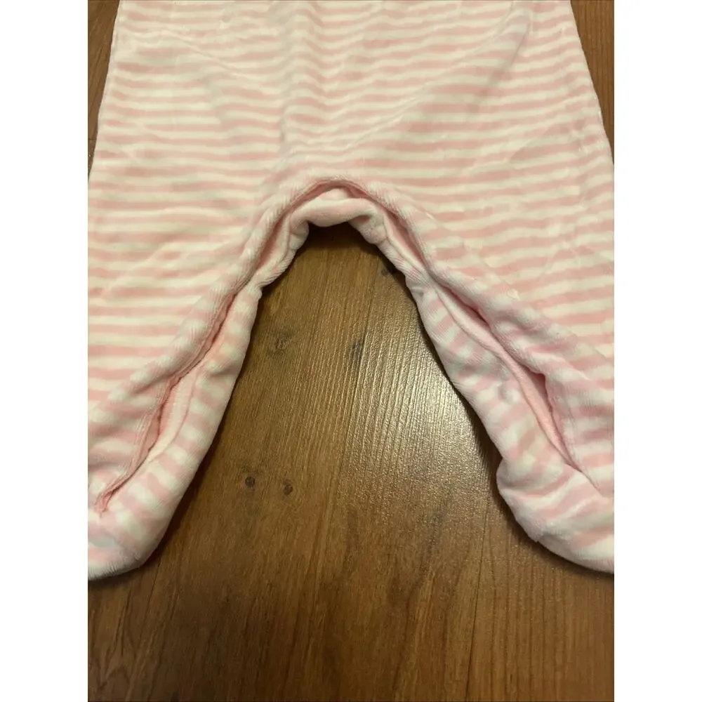 Baby Girls Ralph Lauren Pony Logo Pink White Stripe Romper Outfit Size 6 Months